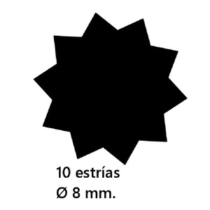 Adattatore F 10 Scanalature 8 mm Codice Prodotto 555006 - Product Image 1