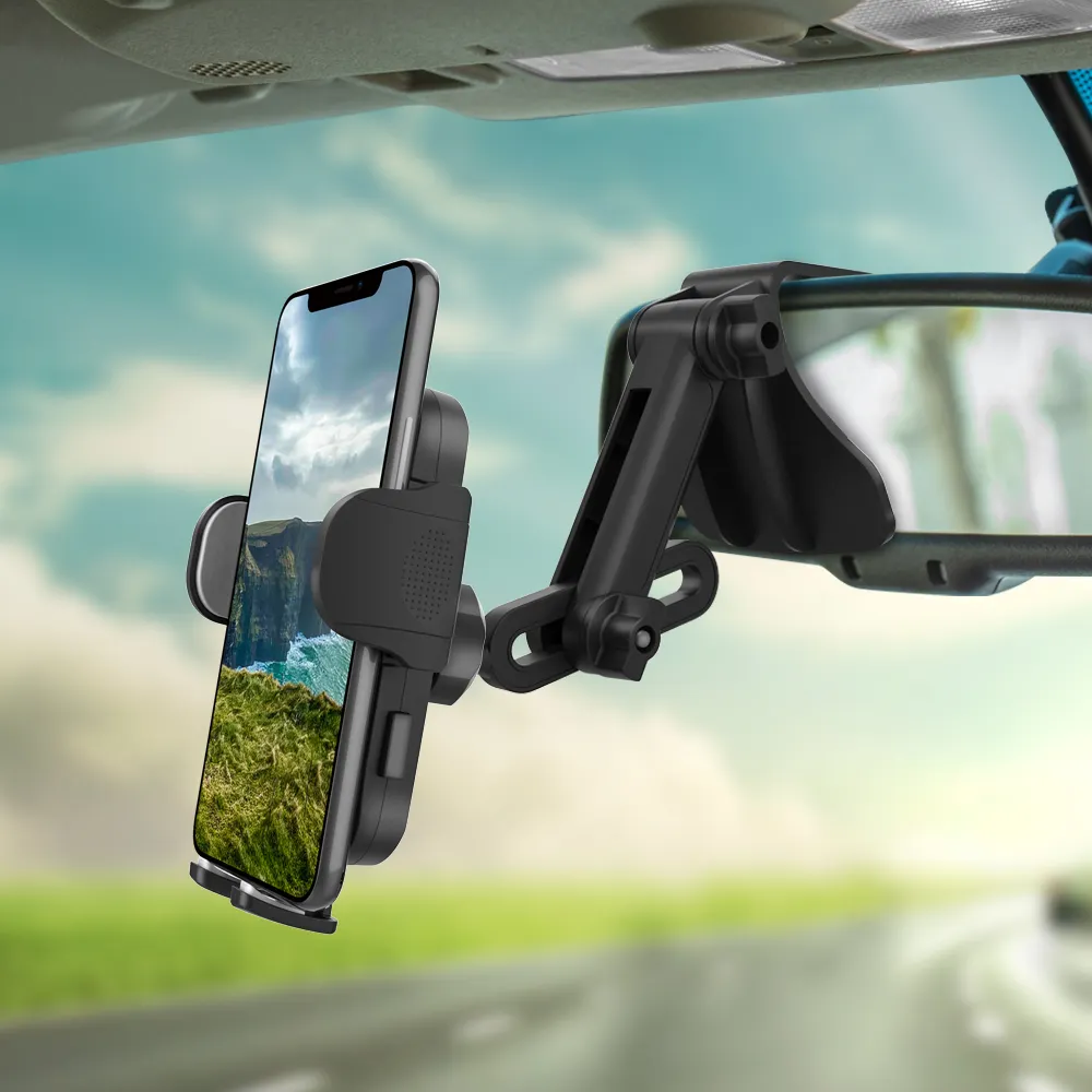 Suporte ajustável para celular, suporte ajustável para telefone com rotação de 360 graus para painel do carro