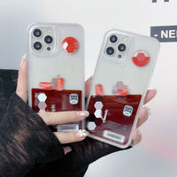 Casing HP Transparan Cair TPU PC Quicksand Custom untuk iPhone 16 Pro Max 15 4 13 12 Pro Max