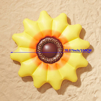 Flotteur de piscine gonflable de radeau de plage de tournesol