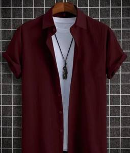 Chemise à Col Étalé pour Homme, Vêtement Décontracté 100% Coton ODM, Couleur Unie, Tricoté, Tissage Anti-Rides, Couleur Unie, Tailles XL 6XL - Product Image 1