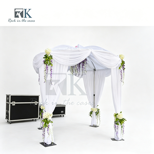 Sistema de Cortinas Ajustables para Stand de Ferias Comerciales, Soporte de Tubos de Aluminio, Kit de Fondo de Tela Negra, Precio de Fábrica - Product Image 1