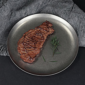 Assiette de service en acier inoxydable pour barbecue, personnalisable avec logo, grande et petite taille, pour camping et extérieur - Product Image 1