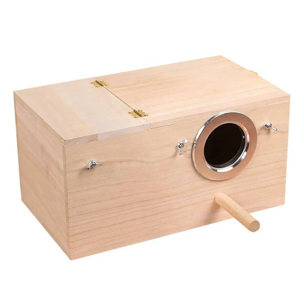 耐久性と安全性ペットウッドインコBudgieオカメインコ繁殖巣箱天然鳥鳥小屋ケージボックス