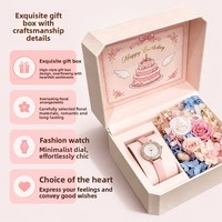 Boîte carrée haut de gamme personnalisée Bouquet Garden pour fleurs éternelles préservées, coffret cadeau montre, arrangement fait main, impression UV, taille personnalisée