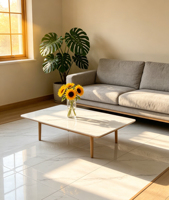 Carrelage en marbre blanc poli 600x600, carrelage en céramique durable pour usage commercial et domestique