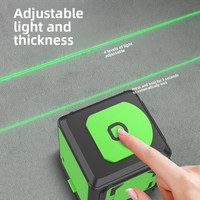 Niveau laser vert portable Borka FQT-2 à deux lignes ; Niveau laser de haute précision 515 nm avec batterie au lithium intégrée