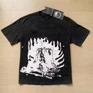 เสื้อยืดโอเวอร์ไซส์ลายพิมพ์เปลวไฟสไตล์ชนเผ่า วินเทจ คุณภาพสูง ทรงหลวม แขนสั้น ยูนิเซ็กส์ สตรีทแวร์ฤดูร้อน สั่งทำได้ - Product Image 4