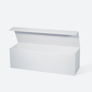 White Bluk B4 Narrow Size Luxury Magnetic Gift <b>Box</b> for Cloth <b>Packing</b> with Ribbon - Product Image 4