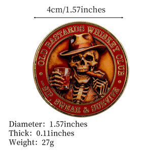 Pièce commémorative plaquée antique sur le thème des motards, <span class=keywords><strong>en</strong></span> fer, double face, pour collection, avec inscription 'Anciens Bikers Club' et 'Membre à vie' - Product Image 6