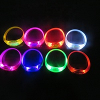 Bracelet LED à changement de couleur activé par le son, bracelet clignotant réglable, bracelet LED clignotant, lumière LED pour fête