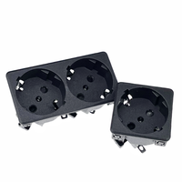 Prise de courant industrielle murale Schuko 16A UE à 2 broches, mise à la terre standard, 250V, noir/blanc, certifiée CE, garantie 1 an