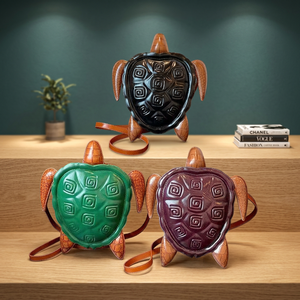 Bolso Bandolera de Piel Sintética con Forma de Tortuga Vintage para Mujer, Diseño Geométrico, Correa Única, Cierre de Cremallera, para Todas las Temporadas - Product Image 3