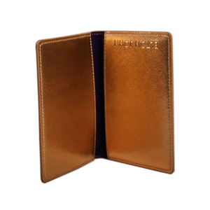 <strong>Personalised</strong> Gold Leather <strong>Passport</strong> <strong>Cover</strong> and Luggage Tag Sets - Product Image 5