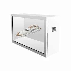 43 Inch Lcd-Glasprojectie Interactieve Tentoonstellingshal Touch Elektronische Vitrine Lcd Transparante Doos