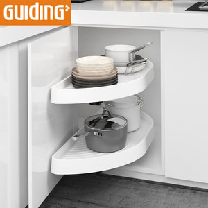 Almacenamiento debajo del fregadero extraíble cesta PP modificación Bases de plástico esquina tirador <span class=keywords><strong>cocina</strong></span> Larder gabinete esquina Swing bandeja - Product Image 1