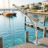 Davit de quai en aluminium portable, bras de levage de bateau pour petits bateaux, radeaux de sauvetage, lancement de tuyaux d'égout