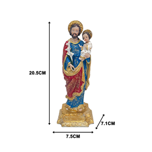 Estátua Religiosa Personalizada de São José Segurando o Menino Jesus em Resina para Artigos Religiosos Católicos Fornecedor de Igreja - Product Image 6
