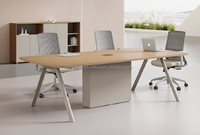 Bureau de travail modulaire en bois, design moderne, personnalisable en usine, convertible et extensible, pour 4 à 6 personnes, poste de travail individuel pour personnel