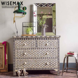 WISEMAX mobili decorativi camera da letto comodino comodino stile Country americano quattro cassetti armadio in legno massello <span class=keywords><strong>con</strong></span> pittura articolo - Product Image 6