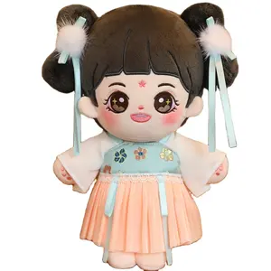Fine workmanship Oriental Traditional Chinese Barbi Doll Soft Dressed Rag Doll Plush Toy with Han Dynasty Kimono Dressing makeup
