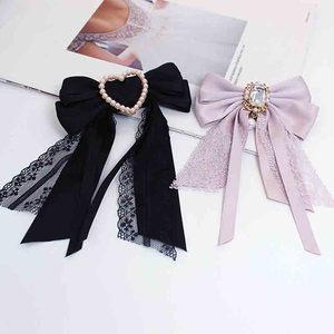 ファッションサテンの弓ブローチと真珠の蝶ネクタイストラップ女の子用シャツ合金ジュエリーギフトパーティー用メッキ技術付き - Product Image 2