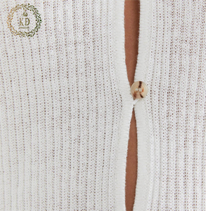 KD lavorato a <span class=keywords><strong>maglia</strong></span> personalizzato OEM ODM Vintage estate senza maniche con bottone morbido 100% <span class=keywords><strong>lino</strong></span> maglieria da <span class=keywords><strong>donna</strong></span> maglione gilet - Product Image 6