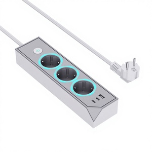 KC/CB EU Standard 16A Compact PD25W Type C USB Power Strip Home Switch Light Ring Illuminates When <b>Plug</b> Is Inserted for Office - Product Image 2