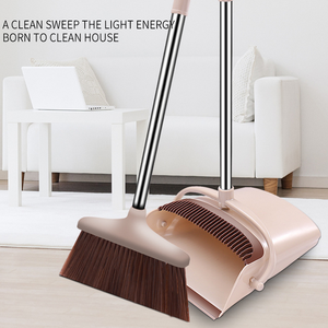 Ensemble balai et pelle à long manche en plastique, 2 pièces, pour le nettoyage et le rangement de la maison - Product Image 4