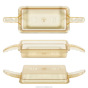 Contenedor Gastronorm GN 1/3 de Plástico Resistente al Calor, Color Ámbar, con 1 o 2 Asas - Product Image 3