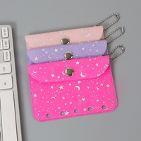 Bolsillos de carpeta de estrella láser con bolsas de carpeta de botón a presión Pvc M5 Sobres de presupuesto de hojas sueltas Bolsas de archivo para tarjeteros