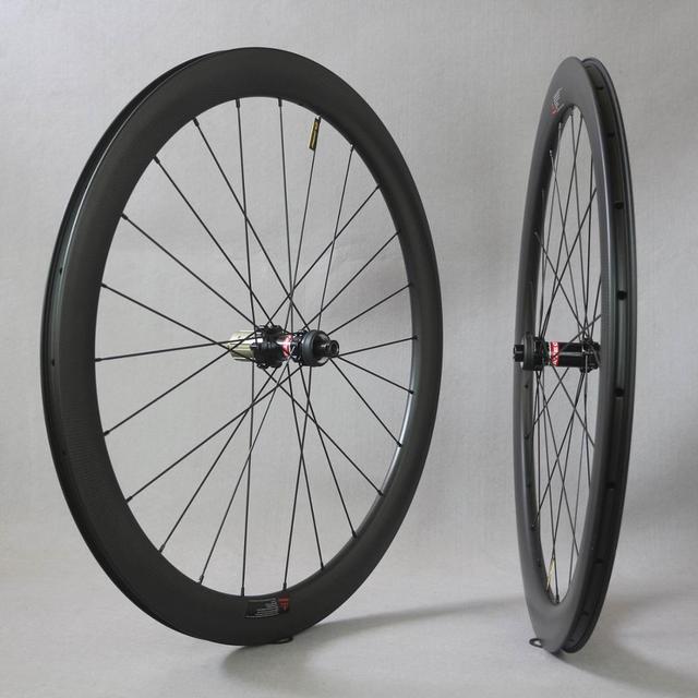 D411D412 Hub 3K Matt Carbon Wheels 700c Clincher with 25mm Width and 50mm Depth for Road Bike Disc Brake System