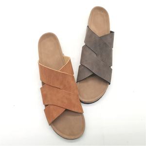 Zapatillas cómodas con correas cruzadas, sandalias biológicas de verano, nuevo diseño, Punta abierta, para exteriores y espuma viscoelástica, zapatos de verano sólidos de PU para hombres, ante de vaca - Product Image 6