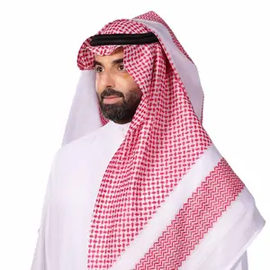 Saudi 4 Sides Jacquard Head Cover Shemagh Classic Scarf Mens Shemagh