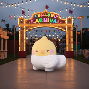 Mascotte du Nouvel An sur mesure, adorable poussin jaune gonflable pour la publicité - Product Image 1