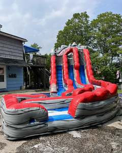 Venta caliente 20ft Roaring Thunder <span class=keywords><strong>Curve</strong></span> Dual Lane Backyard Tobogán acuático comercial inflable para niños y adultos - Product Image 6
