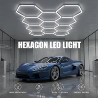 Barre lumineuse LED 5 hexagones en nid d'abeille pour produits de detailing automobile, station de lavage, plafond de garage, éclairage LED pour l'entretien des voitures