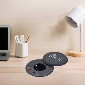 Sofá Muebles Pequeño enchufe circular abierto USB Embedded Solitaire Desktop Power Socket - Product Image 4