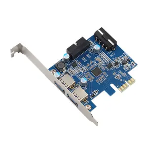 2 Port USB3.0 USB 3.0 to PCI-E PCI Express Card Adapter Converter w/Motherboard 20P 20 pin