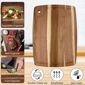 <span class=keywords><strong>Planche</strong></span> à découper réversible 6 pièces <span class=keywords><strong>de</strong></span> 1,5 <span class=keywords><strong>cm</strong></span> d'épaisseur 35x25 <span class=keywords><strong>cm</strong></span> avec rainure profonde pour jus et logo gravé au laser – Lot en gros - Product Image 3