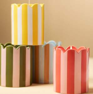 Recipiente de Cerámica Vacío para Velas, Marca <span class=keywords><strong>Jalo</strong></span>, Hecho a Mano, con Diseño de Vieira Rayada, para Decoración del Hogar en el Día de San Valentín - Product Image 2