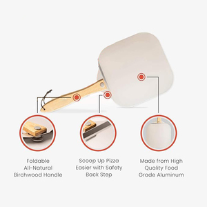 <span class=keywords><strong>Pala</strong></span> para Pizza de Aluminio Premium de 12 Pulgadas, <span class=keywords><strong>Pala</strong></span> Metálica para Pizza con Mango de Madera Plegable para Hornear, Accesorio para Pizza - Product Image 3