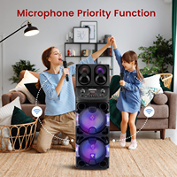 Haut-parleur de sonorisation Bluetooth portable-Système audio de karaoké BT intérieur/extérieur rechargeable de 10 "-Affichage LED, FM/AUX/MP3/USB