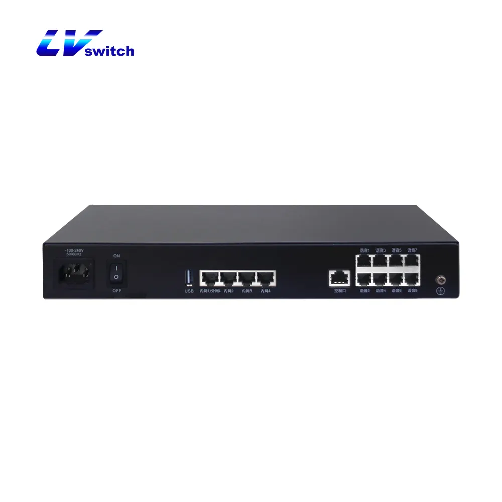 LVswitch 8 FXS IP Voice Gateway IAD 100-8S con funzione di router