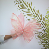 50Cm Outdoor Kunstmatige Handgemaakte Bloemen Kunst Babckdrop Bloem Grote Zijde Beweegbare Vlinder Gigantische Bloemen Bruiloft Decoratie
