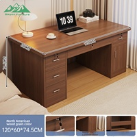 Escritorio de Computadora Moderno con Panel de MDF con Cerradura, Cajones de Almacenamiento, Superficie Extensible para Oficina en Casa, Dormitorio de Estudiantes, Estación de Trabajo