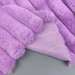 The Chinese factory offers new style 100% polyester soft and comfortable knitted small rabbit hair fabric for garment