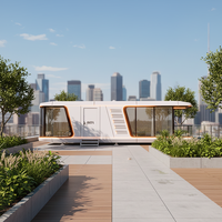 Cabaña Móvil Prefabricada de Acero, Ecológica, Tipo Cápsula Espacial, Mini Villa Portátil Moderna y Personalizable para Exteriores