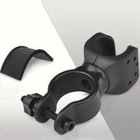 Support de lampe de vélo de montagne en plastique noir en forme de U, rotation libre à 360 degrés, avec clip et support