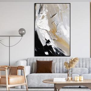 Peinture Wabi Sabi sur mesure en gros, grande taille, faite à la main, abstraite moderne, nature morte, toile murale, décoration intérieure, texture 3D - Product Image 3